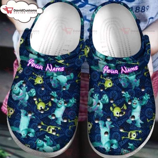 Disney Pixar Monsters Inc Uni Sulley Mike Custom Unisex Clogs, Personalized Clogs, Design Your Own Clogs