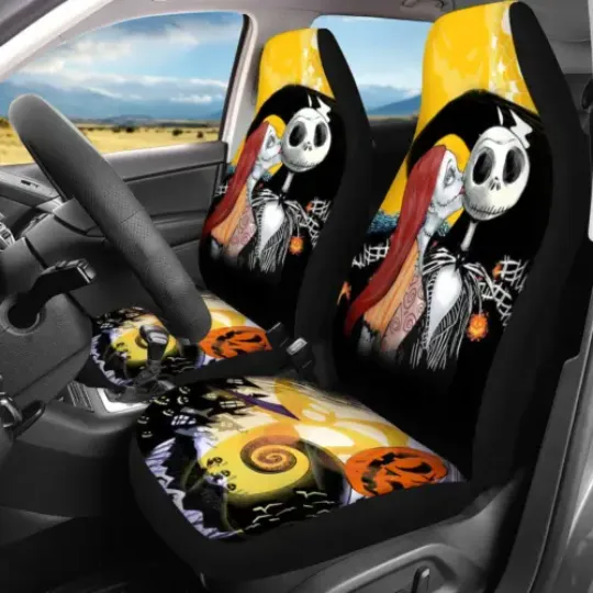 Jack And Sally The Nightmare Before Christmas Car Seat Covers, Movies Car Seat Covers, Car Seat Protector, Car Seat Cover
