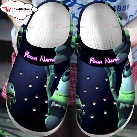Disney Pixar Monsters Inc Uni Mike Wazowski Custom Unisex Clogs, Personalized Clogs, Design Your Own Clogs