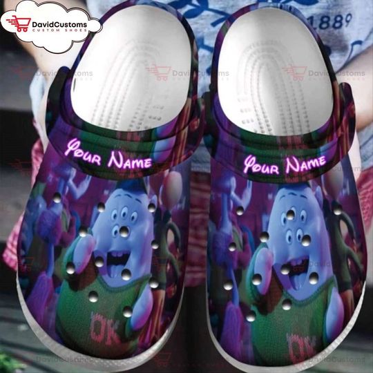 Disney Pixar Monsters Inc Uni Personalized  Clogs Footwear, Personalized Clogs, Design Your Own Clogs
