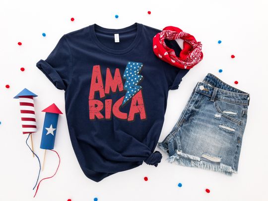 America Shirt, Merica Shirt, Freedom Shirt, Firework Shirt, The USA Flag Shirt, 4th Of July Shirt, Memorial Day Shirt,Independence Day, Short Sleeve Tee