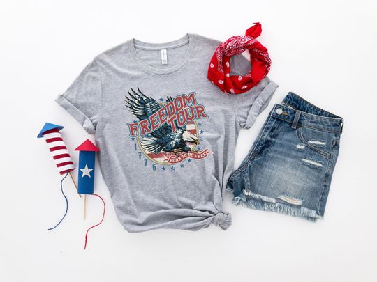 Freedom Tour Shirt, American Eagle Shirt, America Shirt, American Flag Shirt, The USA Flag Shirt, 4th Of July Shirt, Short Sleeve Tee