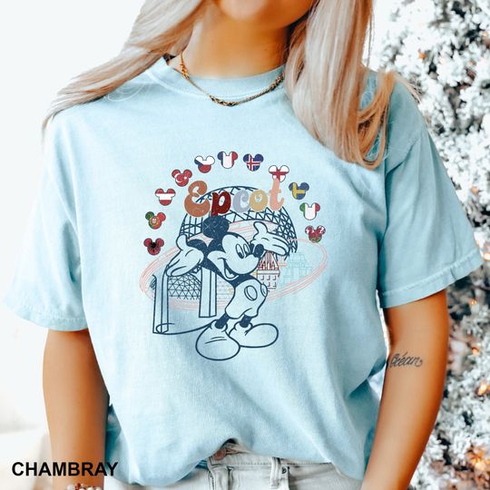 Epcot Mickey Shirt, Disney Epcot Shirt, Cotton Soft and Comfortable Short Sleeve Shirt,Disney Trip Shirt, Disney Family Shirt, Disney Shirt