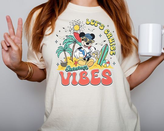 Mickey Mouse Summer Vibes Shirt, Disney Spring Break Tee, Disney Let's Cruise Tee