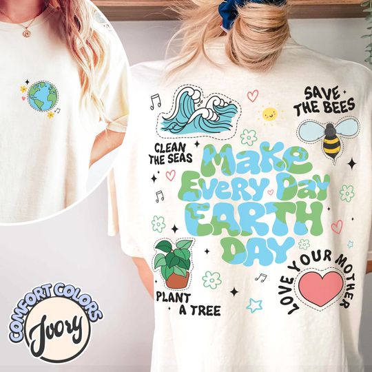 Earth Day Everyday Cottton Tshirt, Save The Planet, Save The Earth, Earth Tee, Earth Day Gifts, Global Warming, Environmental Shirt