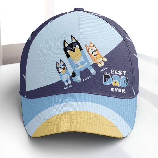 Personalized Best Dad Ever, BlueyDad Classic Cap Father's Day, Funny Cap, Kids and Dad Gift, BlueyDad Family Cap, Father Day Gift, Birthday Gift