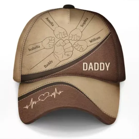 Custom Cap, Fist Bump, Father's Day Gift,  Birthday Gif, Gift for Dad - Grandpa