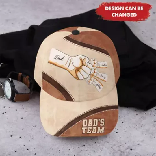 Custom Fist Bump Dad Kids Classic Cap, Father's day Gift for Dad Daddy Grandpa