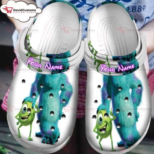 Disney Pixar Sulley Mike V17 Monsters Inc Uni Custom Unisex Clogs, Personalized Clogs, Design Your Own Clogs, Custom Footwear