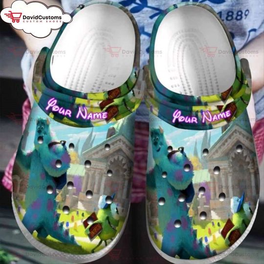 Disney Pixar Monsters University Sulley Mike Custom Unisex Clogs, Personalized Clogs, Design Your Own Clogs, Custom Footwear