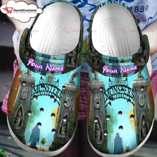 Disney Pixar Sulley Mike V12 Monsters Inc Custom Unisex Clogs, Personalized Clogs, Design Your Own Clogs, Custom Classic Footwear