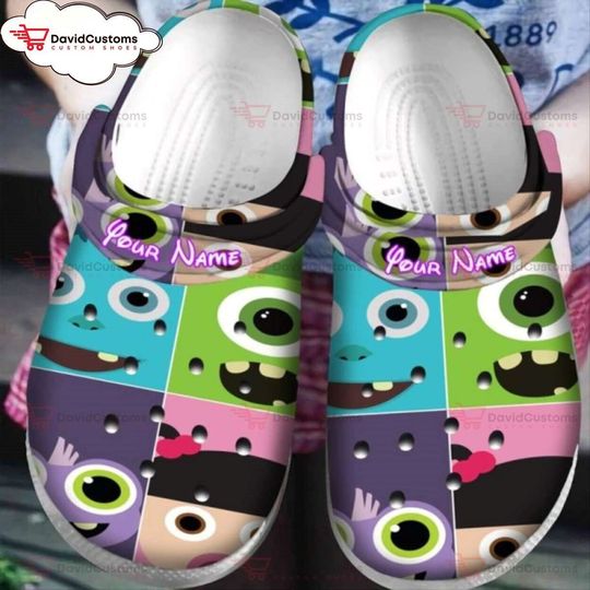 Disney Pixar Monsters Inc University Custom Unisex Clogs, Personalized Clogs, Design Your Own Clogs, Custom Classic Footwear