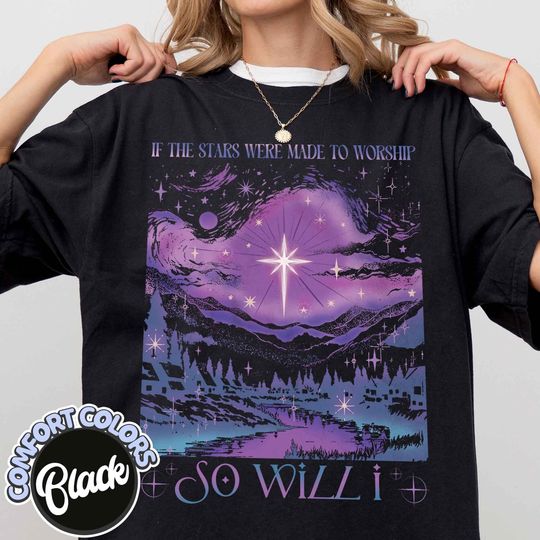 Religious Cotton T-shirt, if the Stars Were Made to Worship Shirt, Christian Shirt, Bible Verse Shirt, Faith Shirt, Jesus Lover Shirt