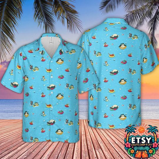 PKM Hawaiian Shirt, Pattern Sn Lax Button Up Shirt, PKM Hawaiian Shirt, PKM Summer Shirt, PKM Fan Gifts