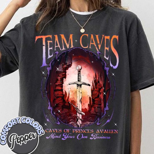 Team Caves Crescent City Fan Cotton T-shirt, House Of Flame And Shadow Inspired Tee, Avallen Fae Bryce Quinlan,Sjm Merch, Bookish Gift