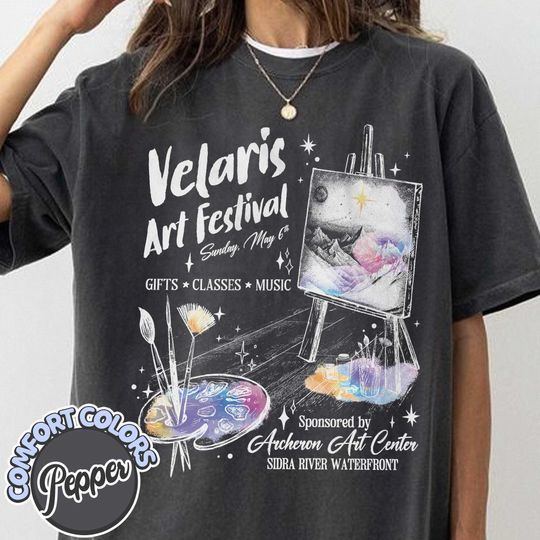 Velaris Art Festival Cotton T-shirt, Acotar Night Court, Sjm Lover Shirt, Feyre Archeron Nesta Rhysand Cassian Bookish Tog Crescent City Fan