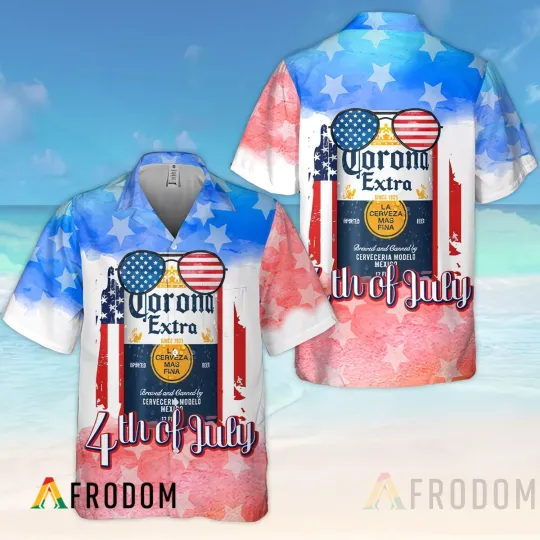 Corona Beer Hawaiian Shirt, Polyester Comfortable Summer Short Sleeve Shirt, Beach Outfit, Father's Day Gifts