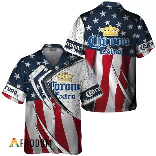Corona Beer Hawaiian Shirt, Polyester Comfortable Summer Short Sleeve Shirt, Beach Outfit, Father's Day Gifts