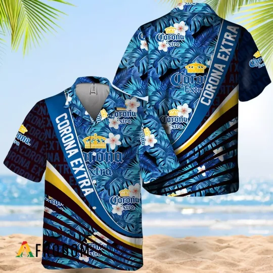 Corona Beer Hawaiian Shirt, Polyester Comfortable Summer Short Sleeve Shirt, Beach Outfit, Father's Day Gifts