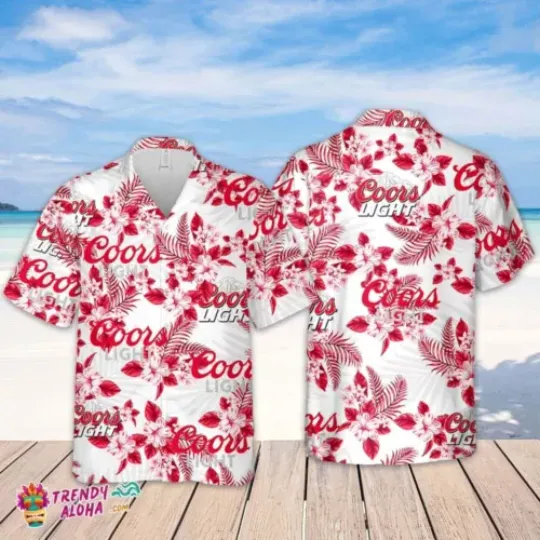 CCOORS Light Hawaiian Shirt, Polyester Comfortable Summer Short Sleeve Shirt, Multi-Size Available, Beach Outfit, Father's Day Gifts