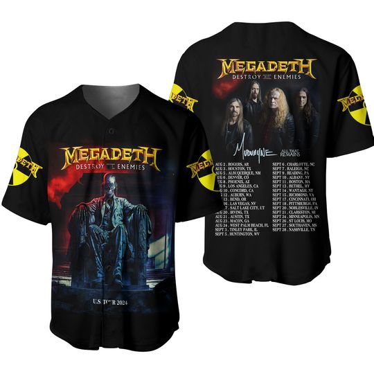 Megadeth Announces Destroy All Enemies Tour 2024 Baseball Jersey