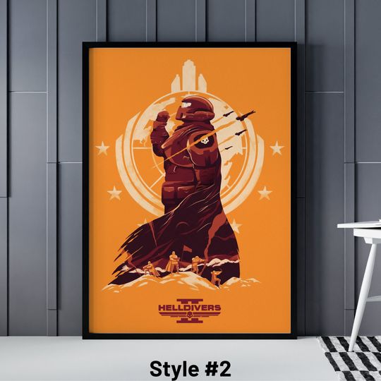 Helldivers 2 Poster, 5 Different Helldivers Posters, Helldivers 1 and 2 Print, Helldivers Two, Helldivers 2 Democracy Video Game Wall Art
