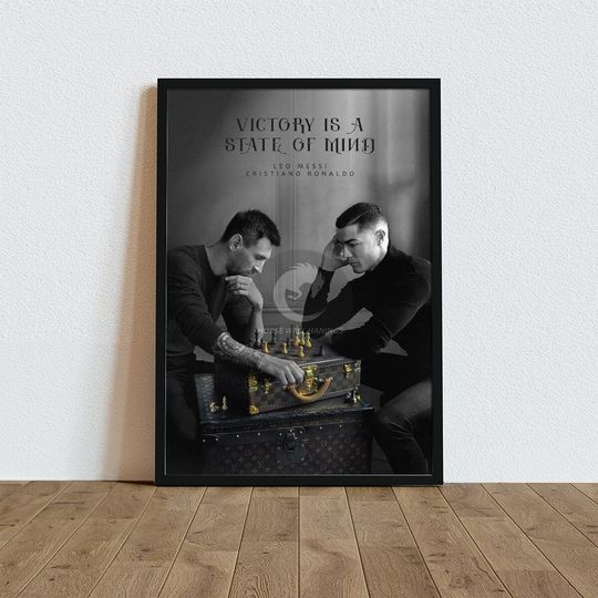 Messi & Ronaldo Chess Poster, Football Legends Soccer Wall Art Print, Soccer Player Poster, Football Wall Art, Sport Home Decor