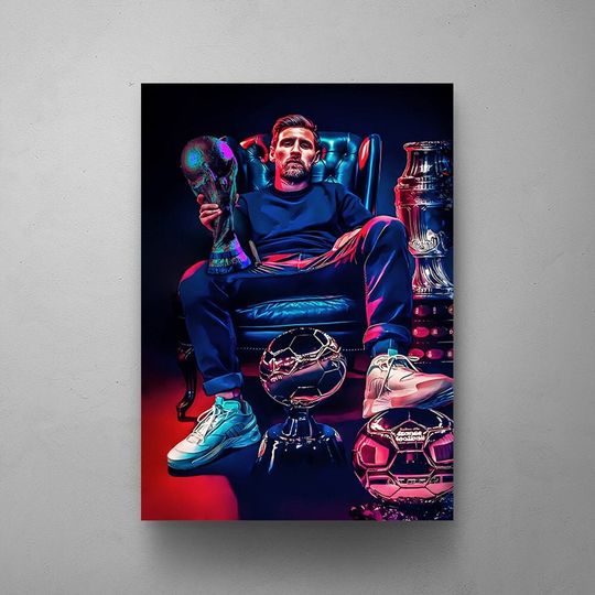LIONEL MESSI Football Legends Art, Inspirational Wall Art, Messi Poster, Printable Wall Art, Gift For Him, Soccer Room Decor