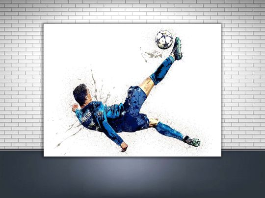 Discover Cristiano Ronaldo Premium Matte Vertical Posters, Iconic Bicycle Kick, Man Cave, Kids Room, Game Room, Bar