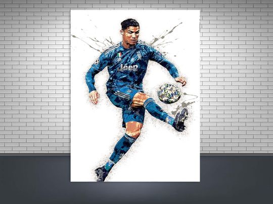 Cristiano Ronaldo Poster Print, Gallery Premium Matte Vertical Posters, Man Cave, Kids Room, Game Room, Bar