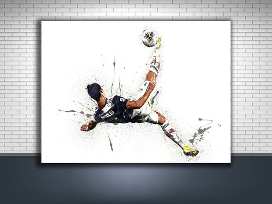 Cristiano Ronaldo Poster, Bicycle Kick, Man Cave, Kids Room, Game Room, Bar