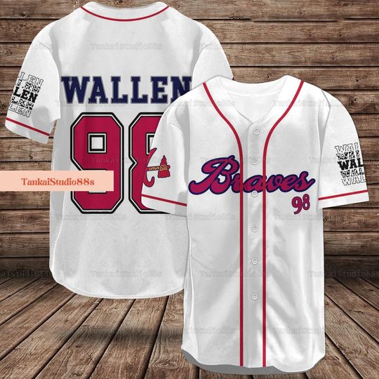 Wallen 98 Braves Shirt, Wallen Western Baseball Jersey, Wallen Bullhead Jersey Shirt, Braves 98 Jersey, Wallen Country Music Shirt