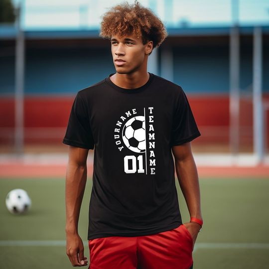 Customized Soccer Shirt, Your Name Soccer Shirt, Personalizable Soccer Team Shirt, Game Day Shirt, Soccer Cotton Short Sleeve Shirt
