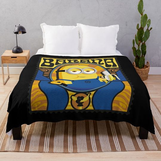 Minion Cartoon Throw Blanket, Comfortable Blanket for Men, Women, Kids, Home Decor Gift Ideas