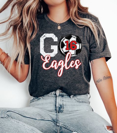 Personalized Name Soft Cotton Tee, Short Sleeve Shirt For Game Day, Soccer Team Shirt, Summer Fashion