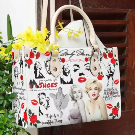 Marilyn Monroe Leather Bags, Marilyn Monroe Lovers Handbag, Marilyn Monroe Bag, Shoulder Bag, Crossbody Bag, Shopping Bag, Top Handle Bag