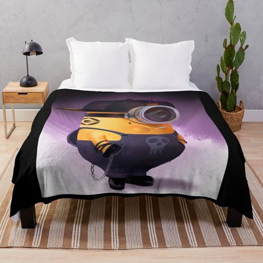 Cute Minion Cartoon Throw Blanket, Comfortable Blanket for Men, Women, Kids, Home Decor Gift Ideas