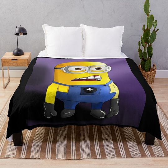 Cute Minion Cartoon Throw Blanket, Comfortable Blanket for Men, Women, Kids, Home Decor Gift Ideas