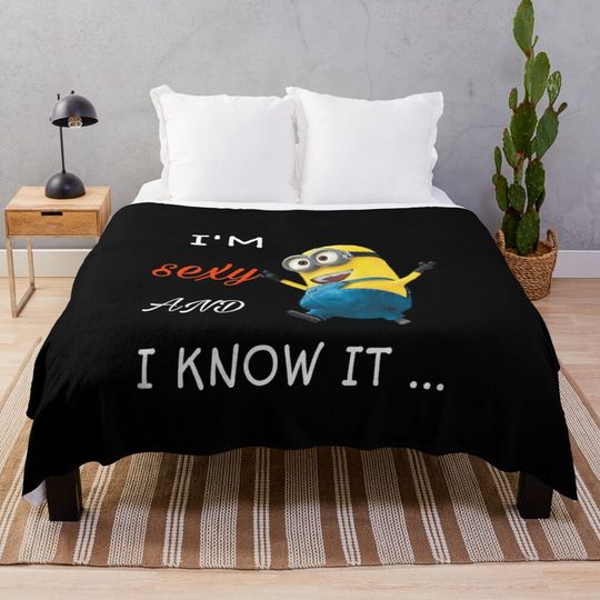 Cute Minion Cartoon Throw Blanket, Comfortable Blanket for Men, Women, Kids, Home Decor Gift Ideas