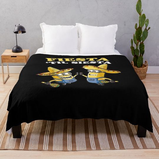 Cute Minion Cartoon Throw Blanket, Comfortable Blanket for Men, Women, Kids, Home Decor Gift Ideas