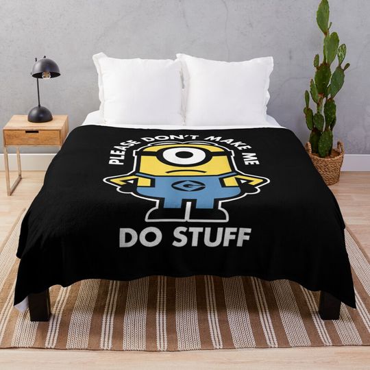 Cute Minion Cartoon Throw Blanket, Comfortable Blanket for Men, Women, Kids, Home Decor Gift Ideas