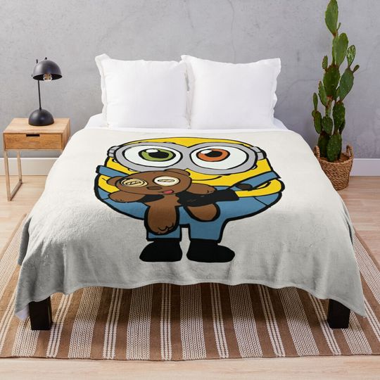 Cute minion Cartoon Throw Blanket, Comfortable Blanket for Men, Women, Kids, Home Decor Gift Ideas