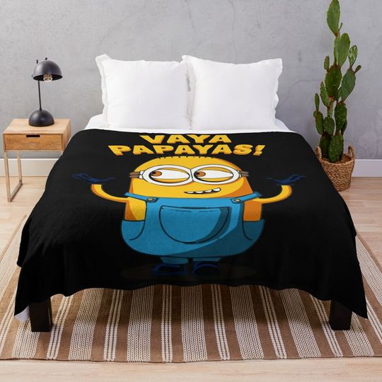 Minion Cartoon Throw Blanket, Comfortable Blanket for Men, Women, Kids, Home Decor Gift Ideas