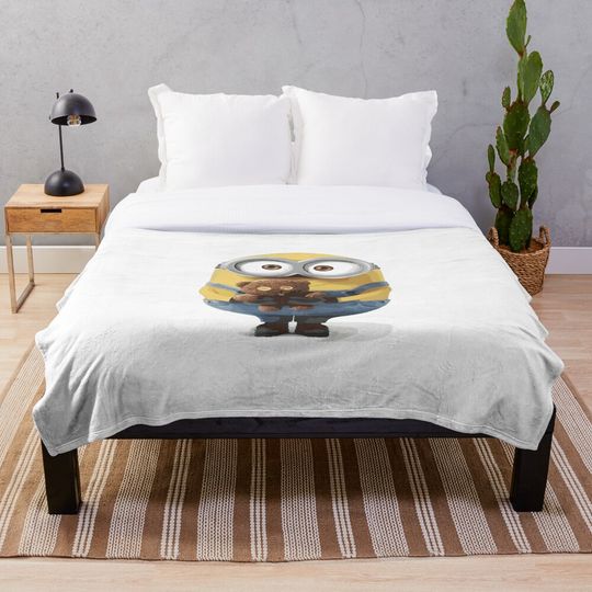 bob the minion Cartoon Throw Blanket, Comfortable Blanket for Men, Women, Kids, Home Decor Gift Ideas