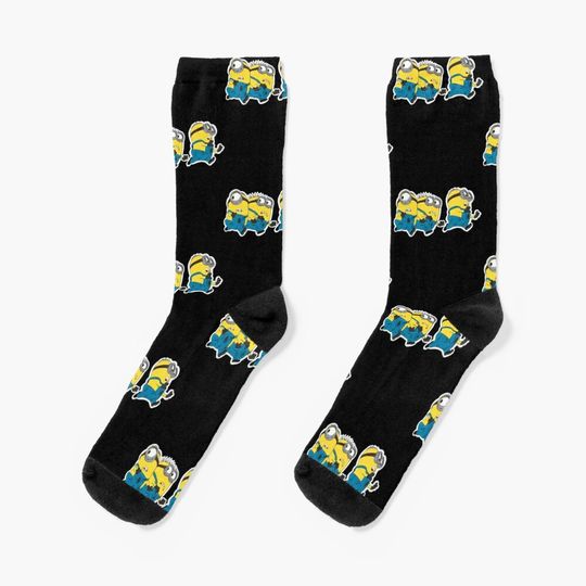 Minion Running Socks, Comfortable Cotton Socks for Men, Women, kids, Trending Casual Style
