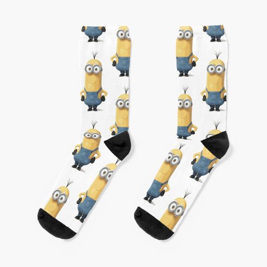 Cute Kevin the Minion Socks, Comfortable Cotton Socks for Men, Women, kids, Trending Casual Style