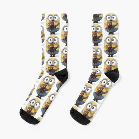 Bob the minion Socks, Comfortable Cotton Socks for Men, Women, kids, Trending Casual Style