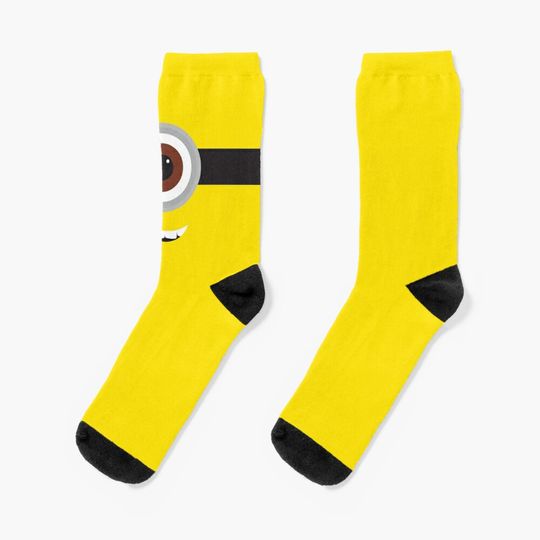 Minion Eye Socks, Comfortable Cotton Socks for Men, Women, kids, Trending Casual Style