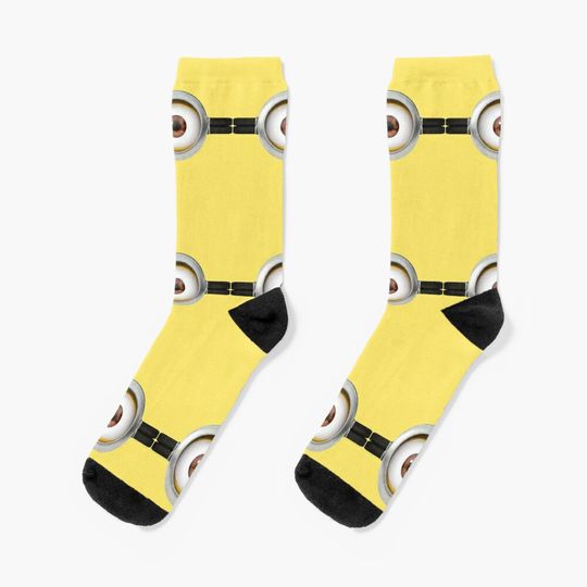 Minion style Eye Socks, Comfortable Cotton Socks for Men, Women, kids, Trending Casual Style