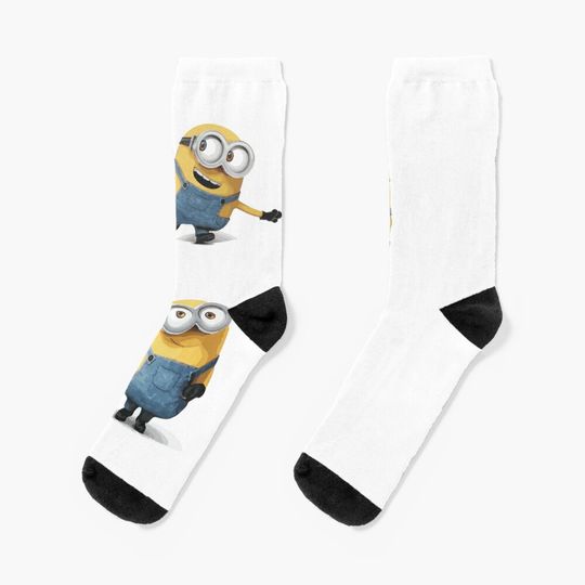 Bob the Minion Socks, Comfortable Cotton Socks for Men, Women, kids, Trending Casual Style